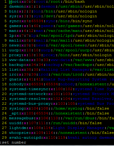 show line number in vim2