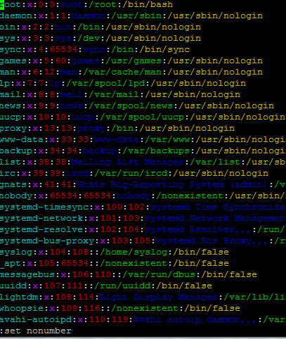 show line number in vim3