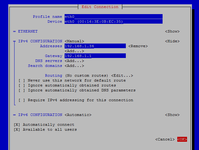 how to set a static ip centos 8