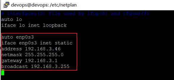 configure static ip with netplan2