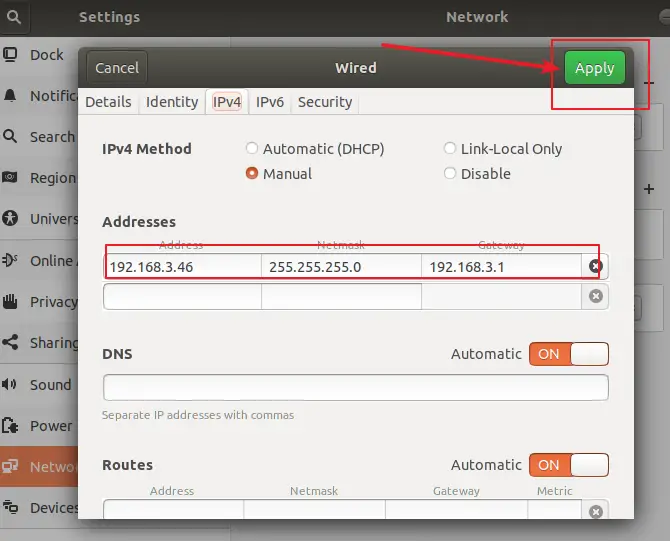 configure static ip on ubuntu 16 04