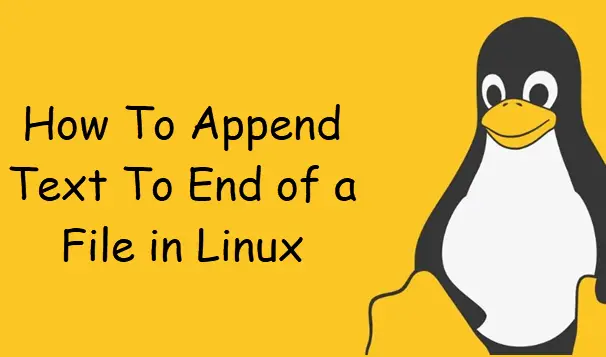 append text to end of file linux1