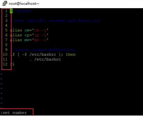 display line number in vim4