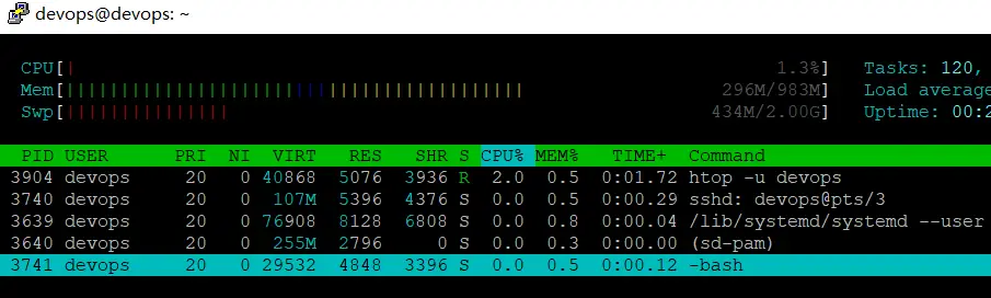 list all processes by username1