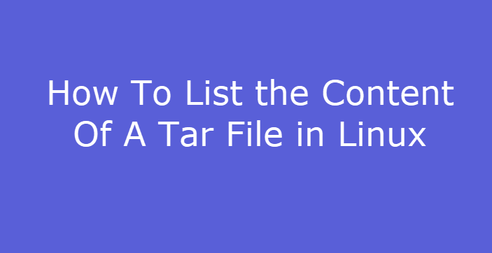 list the content of a tar file1