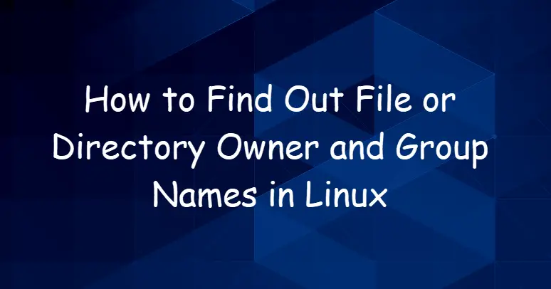 Find Out File or Directory Owner and Group Names in Linux1