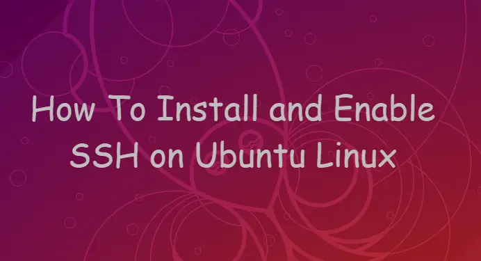 How To Install and Enable SSH on Ubuntu Linux 1