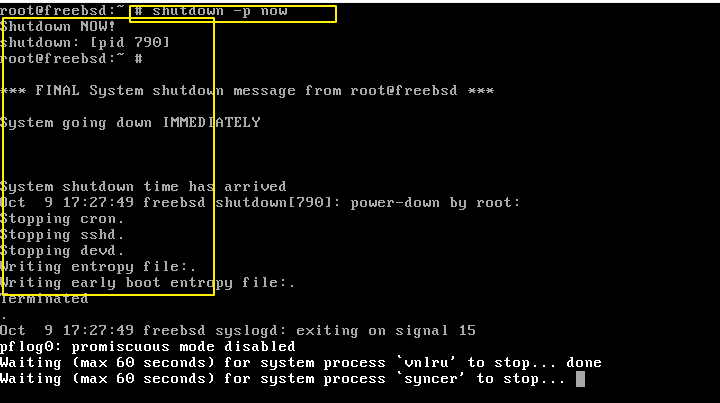 How to reboot or shutdown freebsd system1