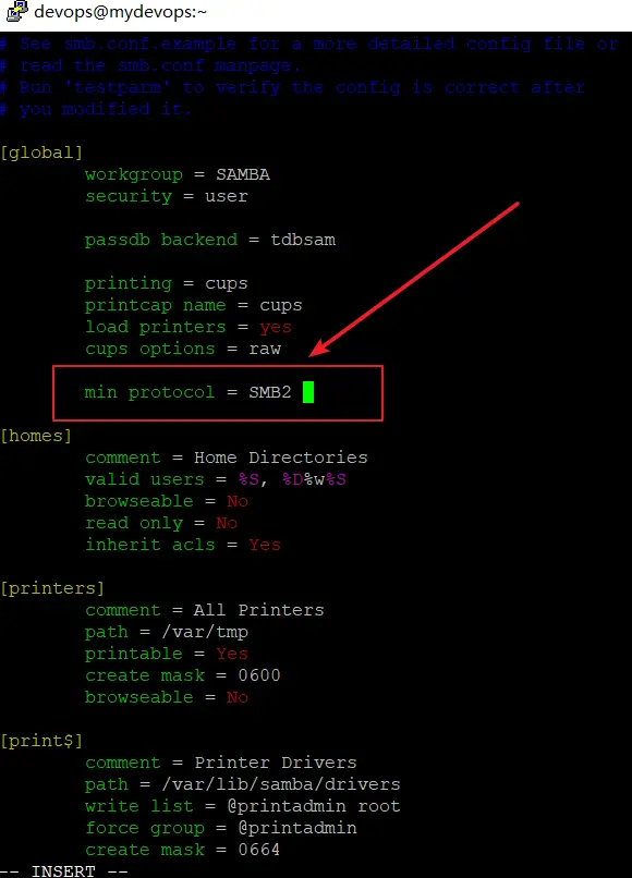 Configure Samba Server to Use SMBv2 or SMBv3 Protocol1